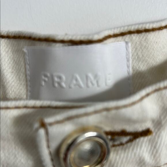 Never worn! Frame Denim Women's Cream Straight Leg Jeans | Size 31 - Picture 5 of 10